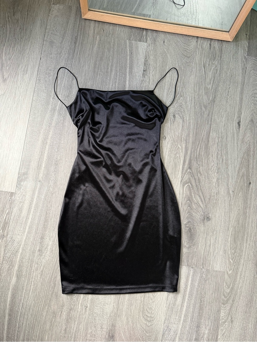 Windsor Black Satin Cami Dress
